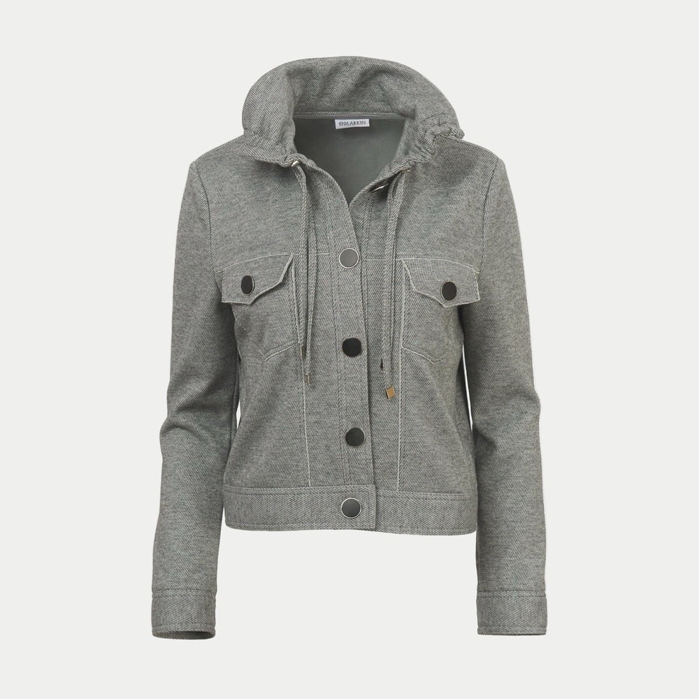 (IN)LARKIN Fusion Jacket Womens XS Shadow Sweatshirt Tailored Velvet Lined NEW